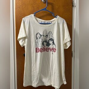 Disney Princess Cream Tee with Black Princess Sketch